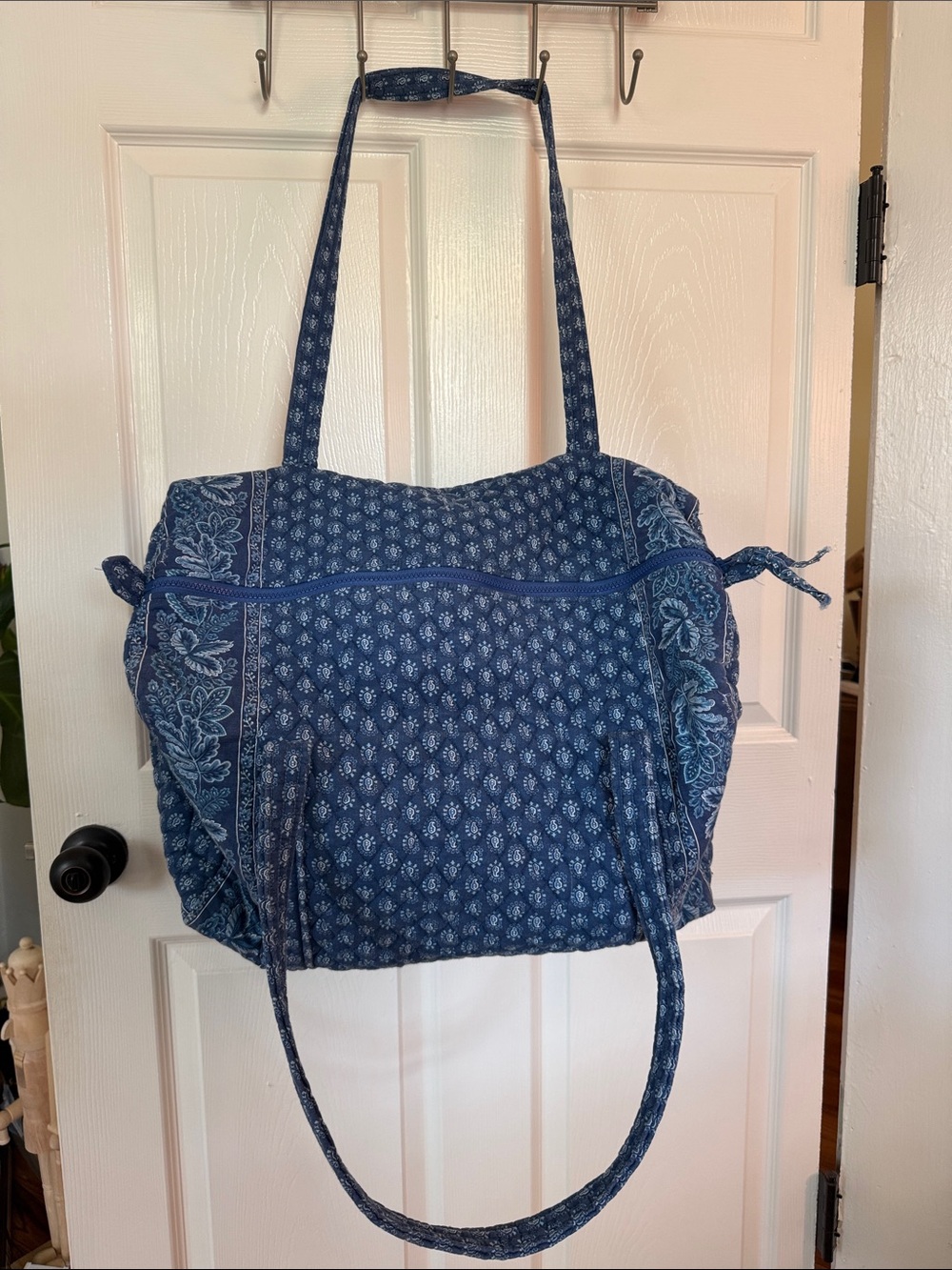 Vera Bradley Indigo Quilted Floral Duffel Bag